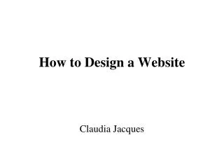 How to Design a Website