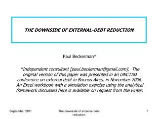 THE DOWNSIDE OF EXTERNAL-DEBT REDUCTION