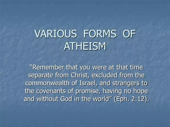 various forms of atheism