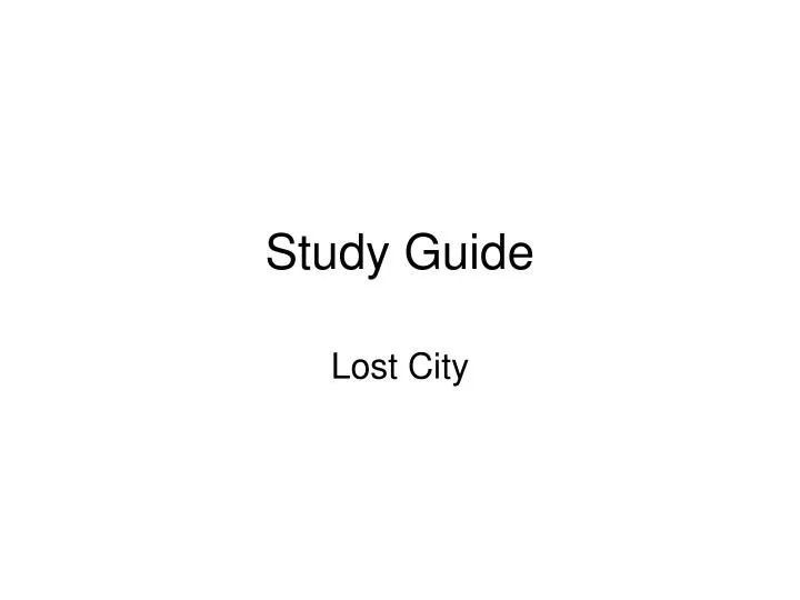 study guide