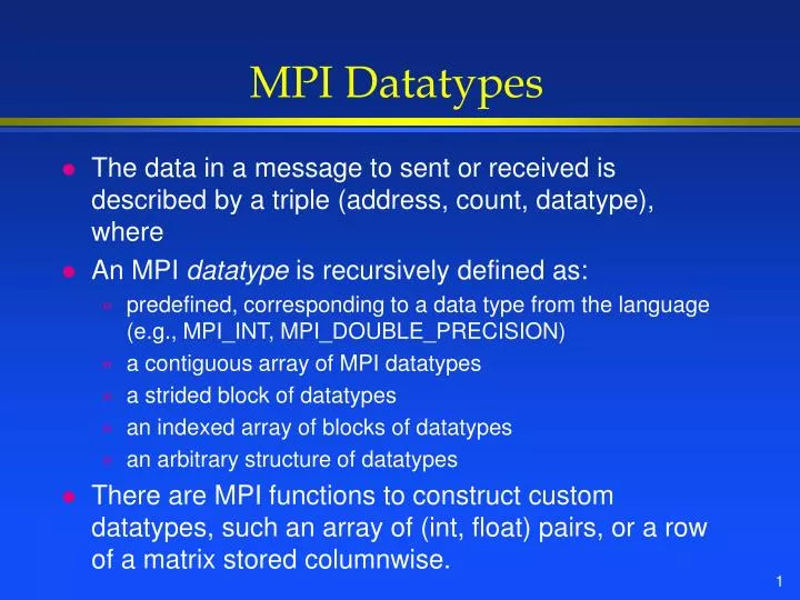mpi datatypes