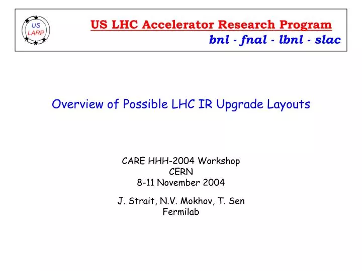 overview of possible lhc ir upgrade layouts