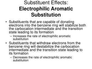 Substituent Effects: Electrophilic Aromatic Substitution