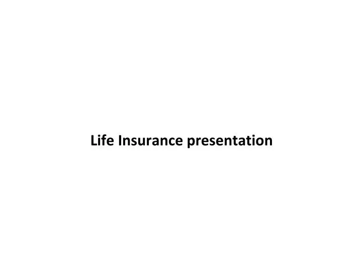 life insurance presentation