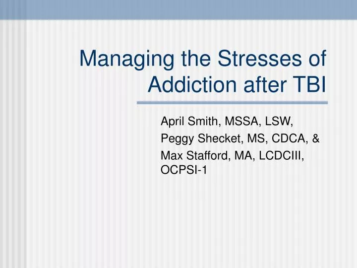 managing the stresses of addiction after tbi