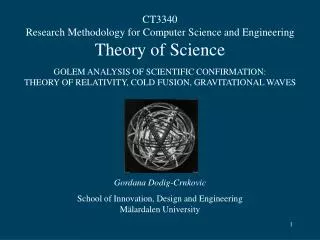 CT3340 Research Methodology for Computer Science and Engineering Theory of Science
