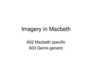 Imagery in Macbeth