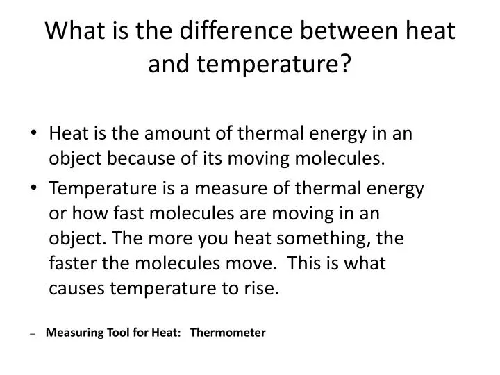 what is the difference between heat and temperature