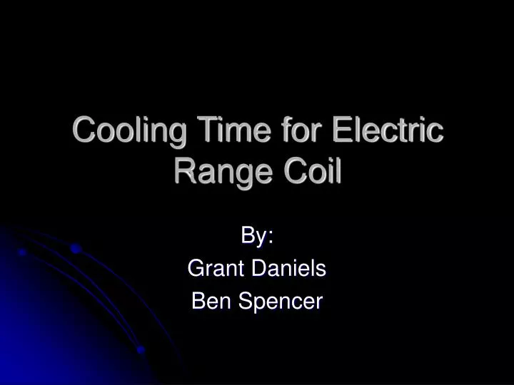 cooling time for electric range coil