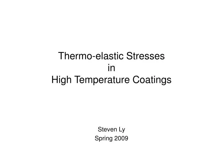 thermo elastic stresses in high temperature coatings