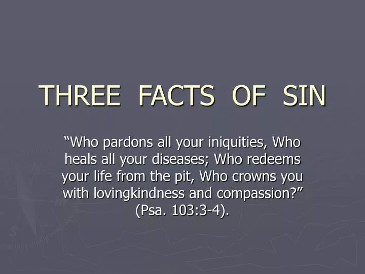 three facts of sin