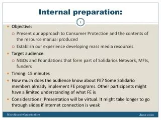 internal preparation