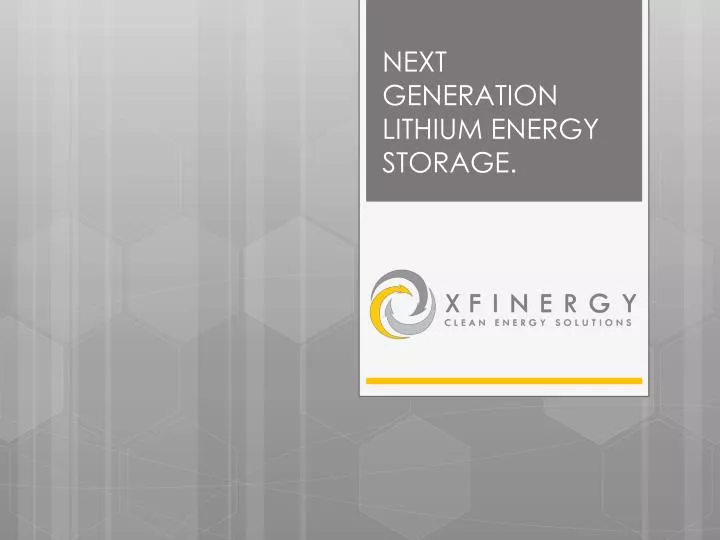 next generation lithium energy storage