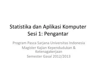 PPT - PENGANTAR STATISTIKA DASAR PowerPoint Presentation, Free Download ...