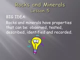 Rocks and Minerals Lesson 5