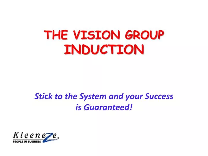 the vision group induction