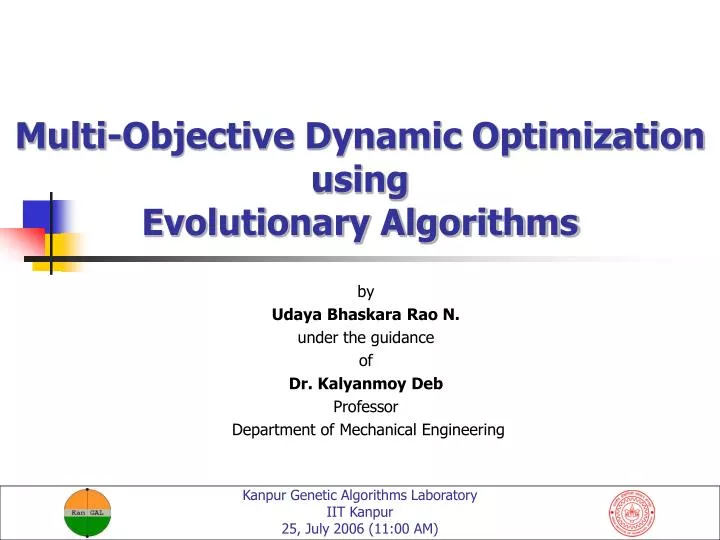 multi objective dynamic optimization using evolutionary algorithms