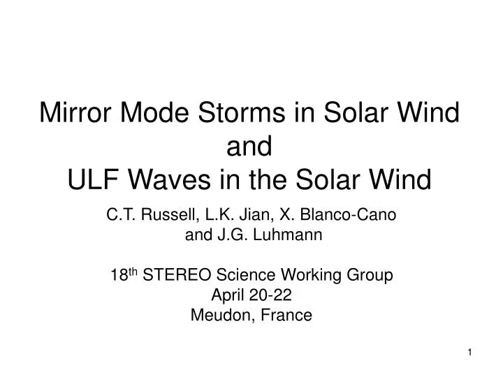 mirror mode storms in solar wind and ulf waves in the solar wind