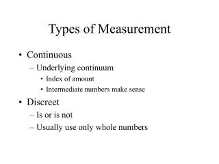 Types of Measurement