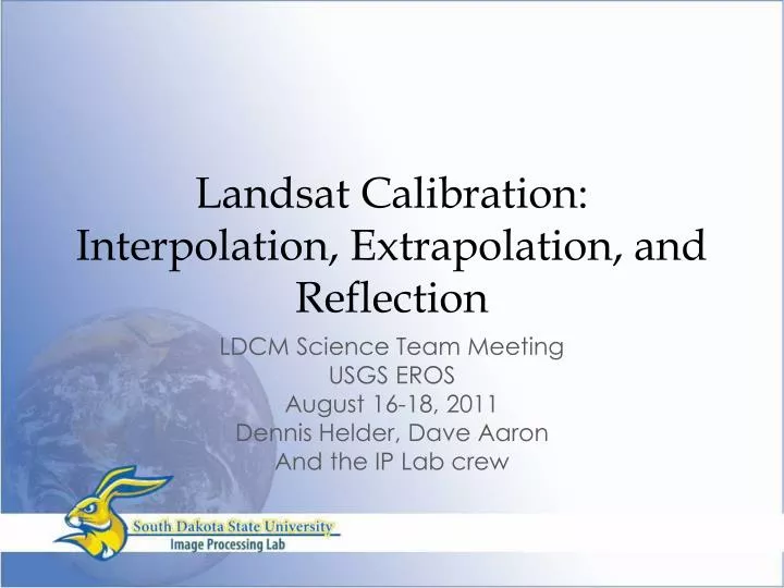 landsat calibration interpolation extrapolation and reflection
