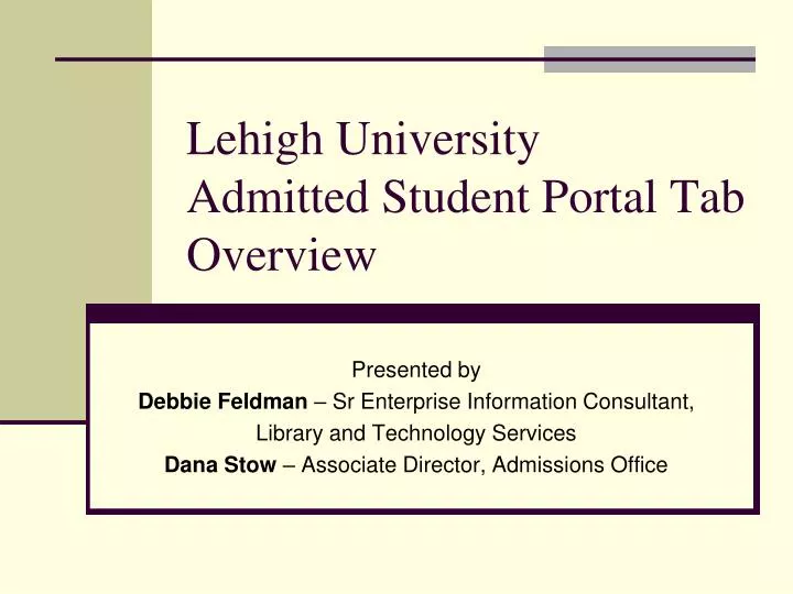 lehigh university admitted student portal tab overview