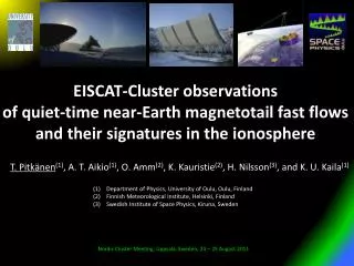 EISCAT-Cluster observations of quiet-time near-Earth magnetotail fast flows