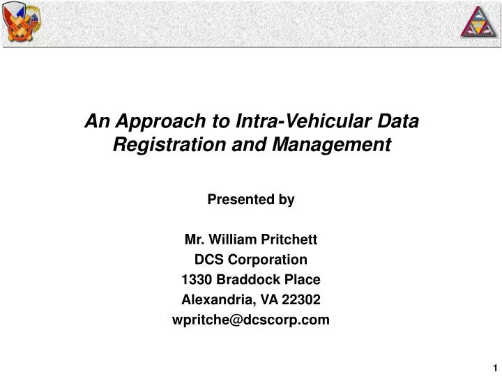 an approach to intra vehicular data registration and management