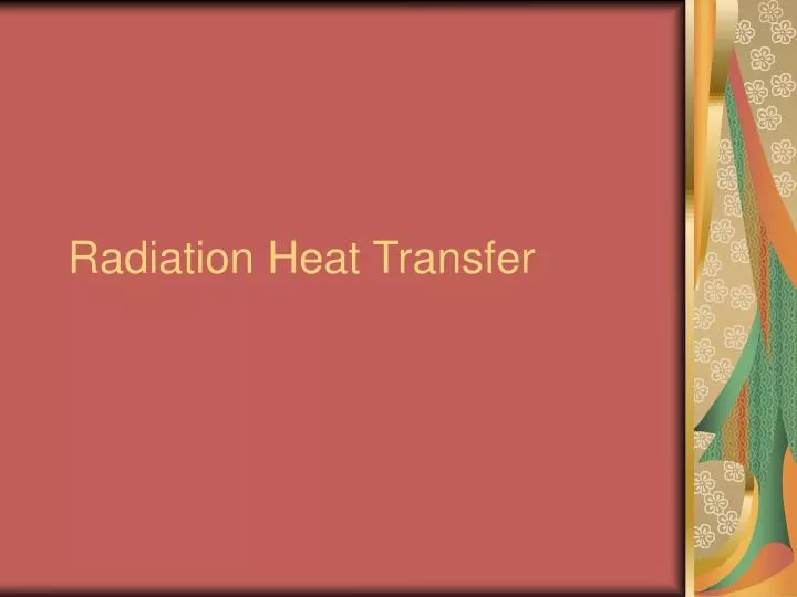 radiation heat transfer