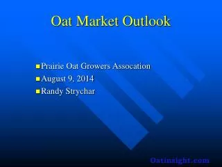 Oat Market Outlook