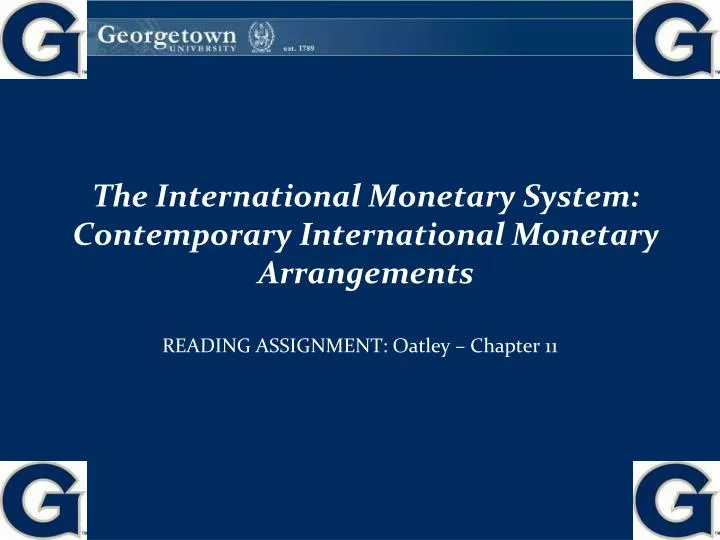 the international monetary system contemporary international monetary arrangements