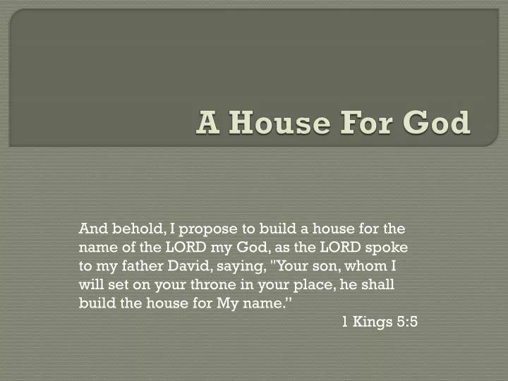 a house for god