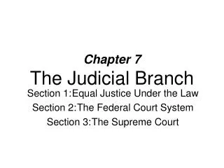 Chapter 7 The Judicial Branch