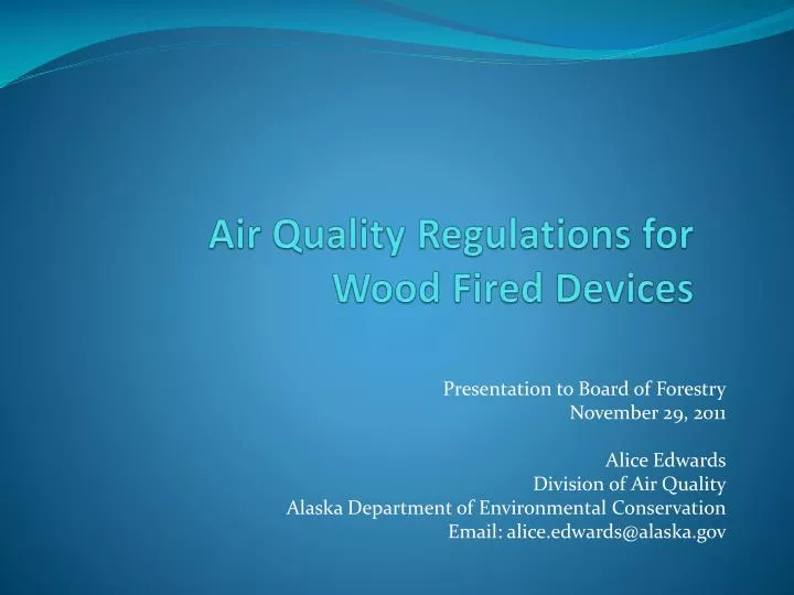 air quality regulations for wood fired devices