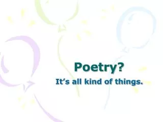 Poetry?
