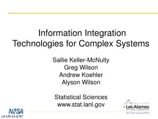 Information Integration Technologies for Complex Systems