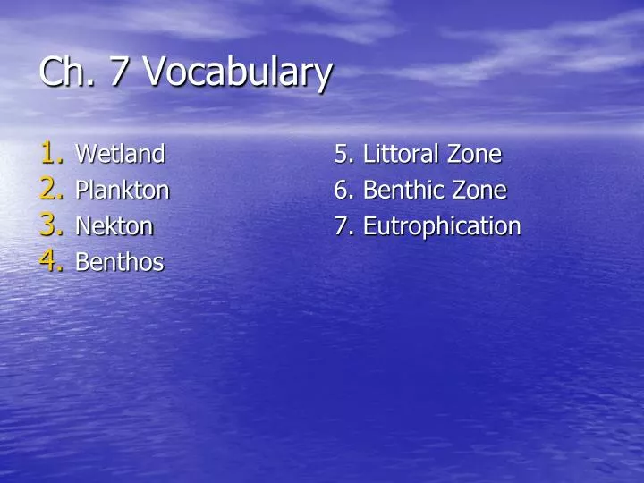 ch 7 vocabulary