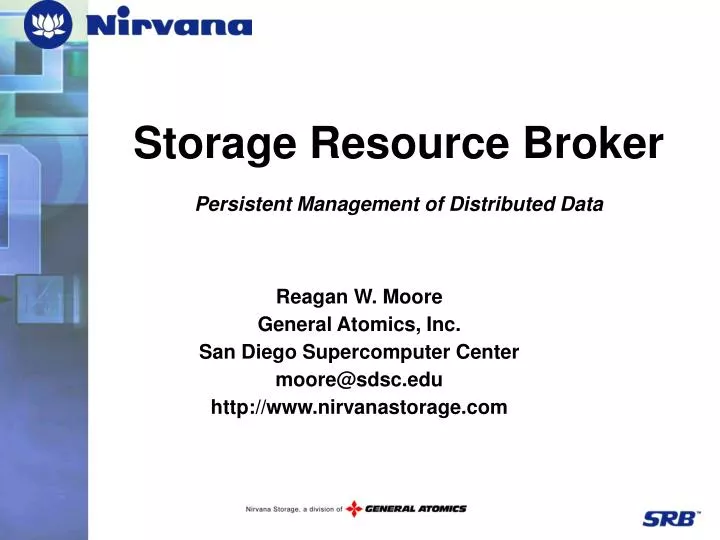 storage resource broker persistent management of distributed data
