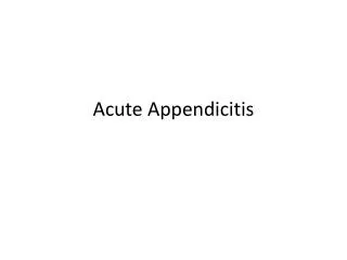 Acute Appendicitis