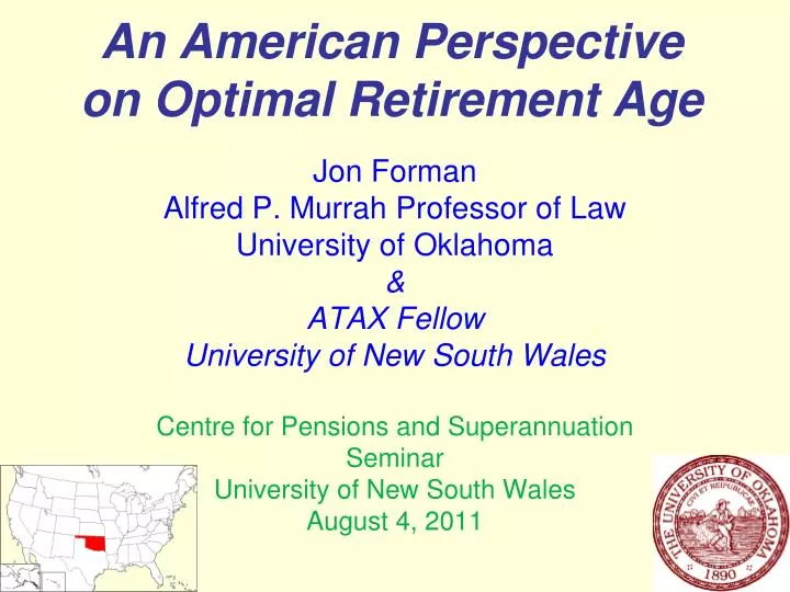 an american perspective on optimal retirement age