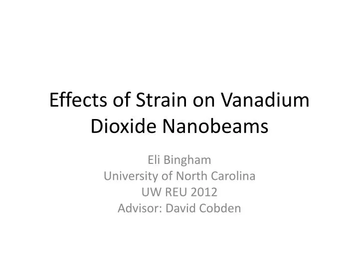 effects of strain on vanadium dioxide nanobeams