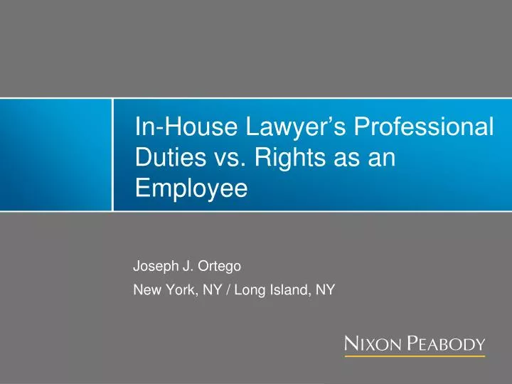 in house lawyer s professional duties vs rights as an employee