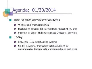 Agenda: 01/30/2014