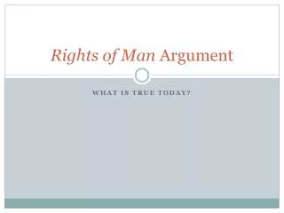 Rights of Man Argument