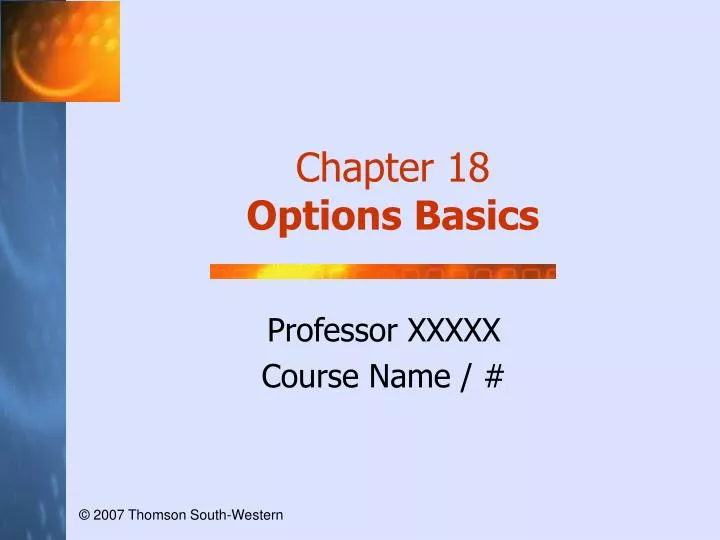 chapter 18 options basics