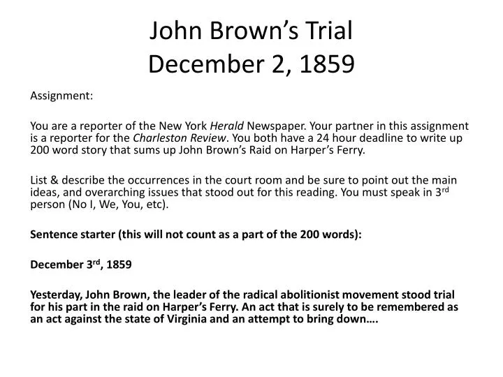 john brown s trial december 2 1859
