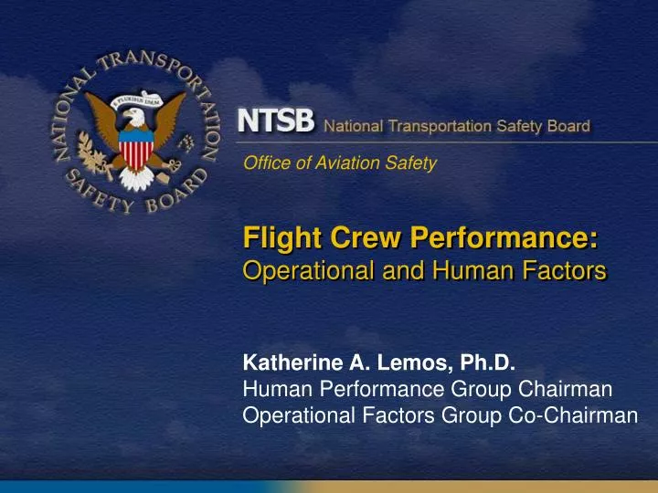 flight crew performance operational and human factors