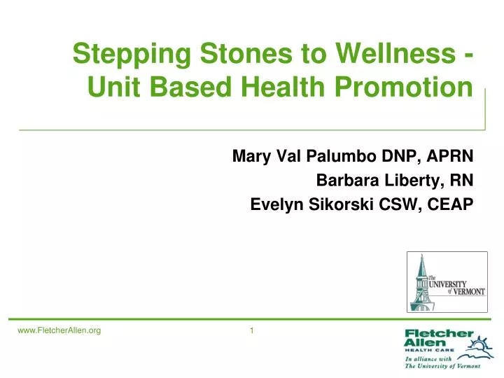 stepping stones to wellness unit based health promotion