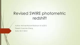 R evised SWIRE photometric redshift