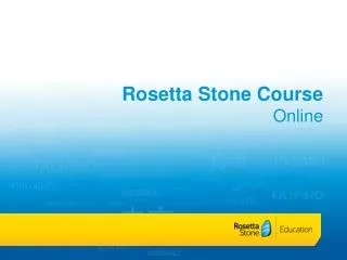 Rosetta Stone Course Online