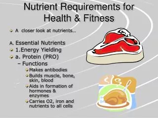 Nutrient Requirements for Health &amp; Fitness
